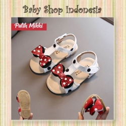 large S1022 Sepatu Sandal Anak Import Murah Sepatu Sandal Anak Perempuan Mini Polka Bow Putih